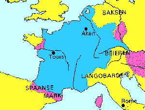 Frankische rijk rond 800.