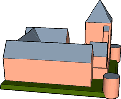 Reconstructie kasteel Bredevoort (tekening Taco Hermans).