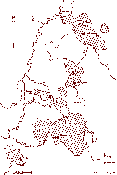 Hertogdom Limburg in 1283.