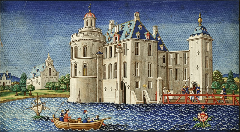 Huis Ruurlo, anno 1732. Naar een tekening van Cornelis Pronck (AI-gegenereerd).