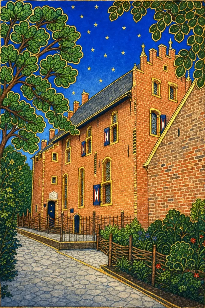 De Munt te 's-Heerenberg, sinds 1473 gevestigd in dit gebouw naast het kasteel. De heren van Bergh oefenden het muntrecht hier uit als leenmannen van de aartsbisschop van Keulen. (Bron: AI-gegenereerd naar dia auteur, 1996)
